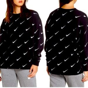 Nike All Over Swoosh Crewneck‎ Sweatshirt 1X Plus